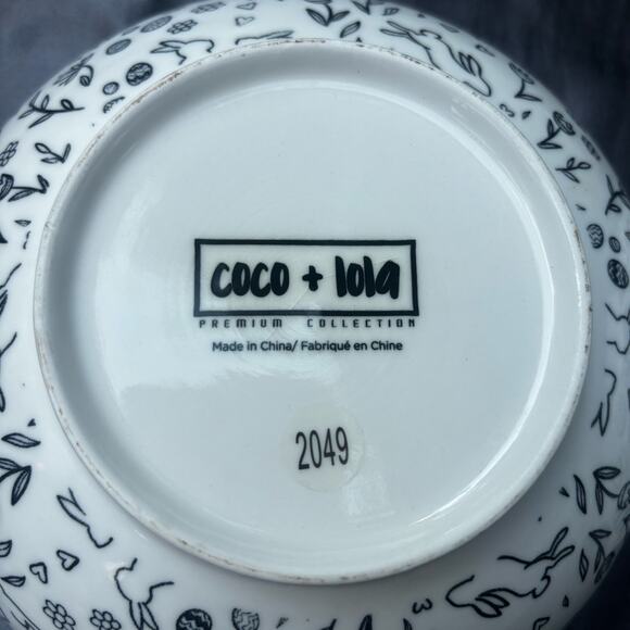 Coco & Lola Premium Collection Pair of Bowl Raster Bunny & Eggs Whimsical - Picture 5 of 8